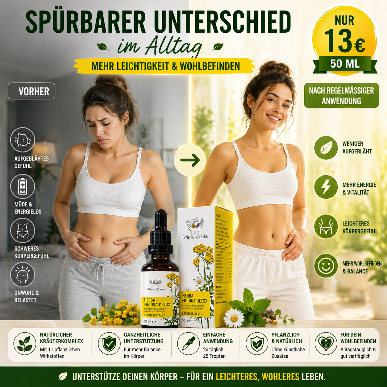 Herba Figuria Detox-Pack – Für eine schlankere Figur, ein leichteres Hautgefühl und ein besseres Hautbild