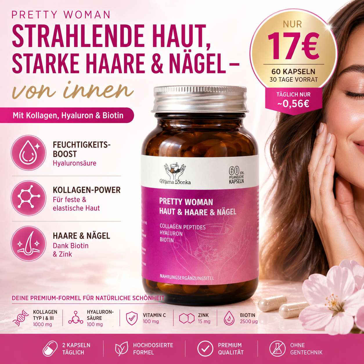 Pretty Woman Haut Haare Nägel