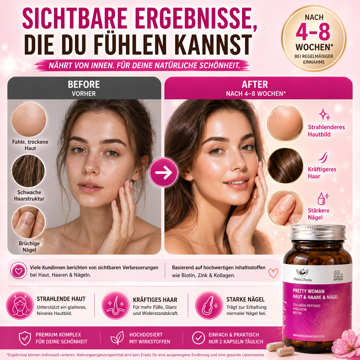 Pretty Woman Haut Haare Nägel