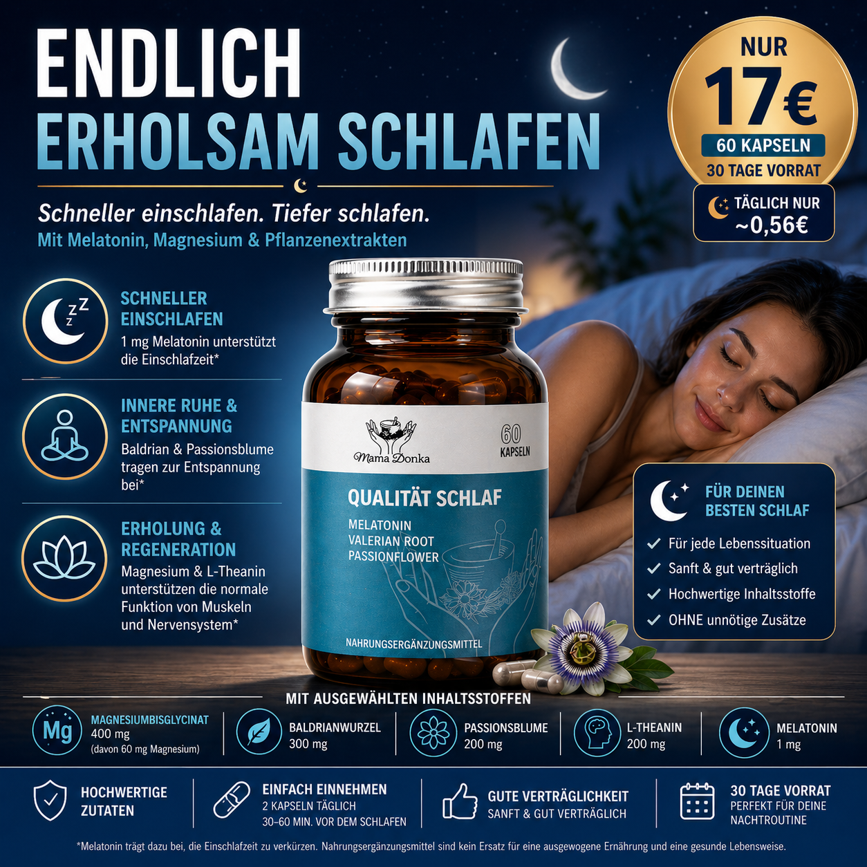 Qualität Schlaf – Melatonin Komplex