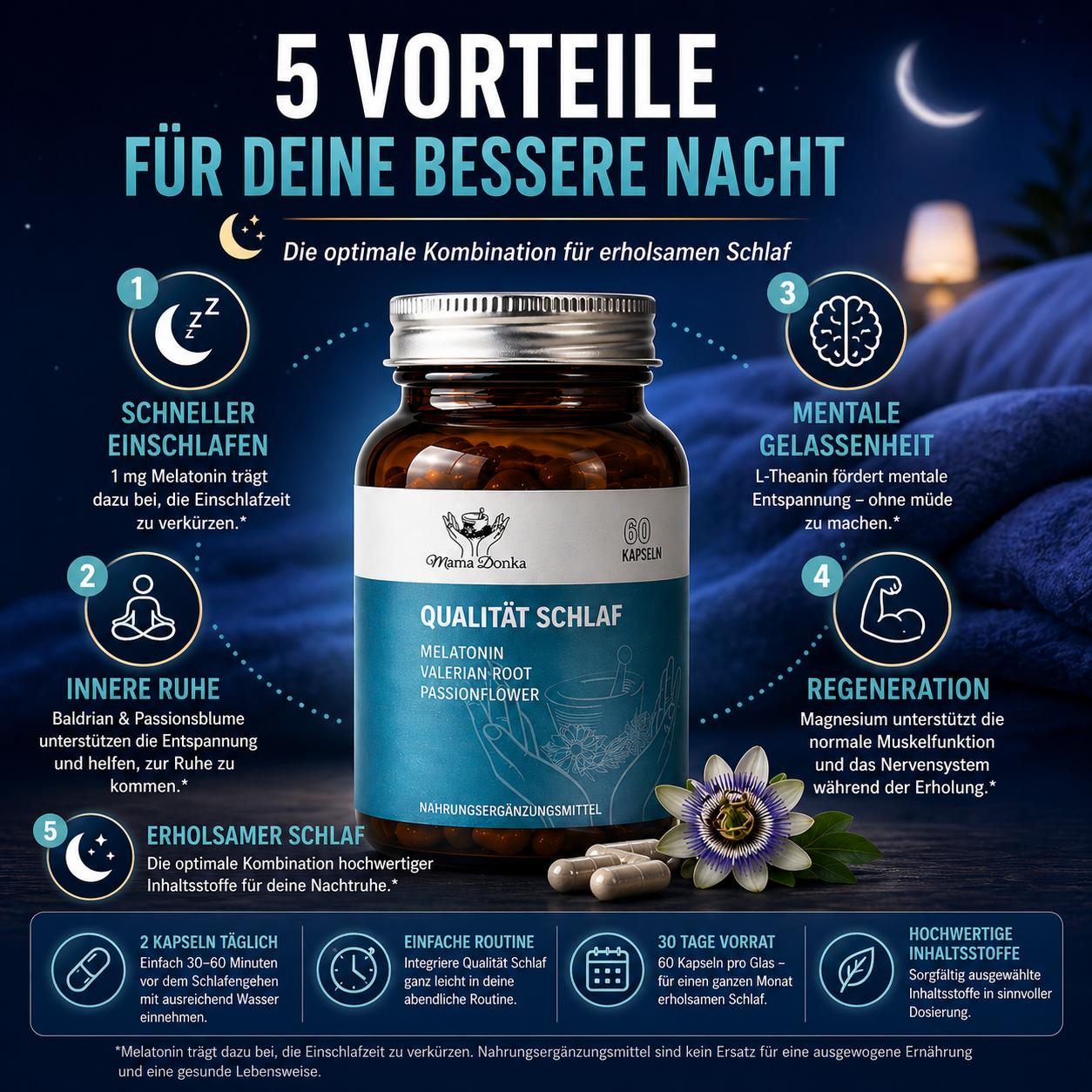 Qualität Schlaf – Melatonin Komplex