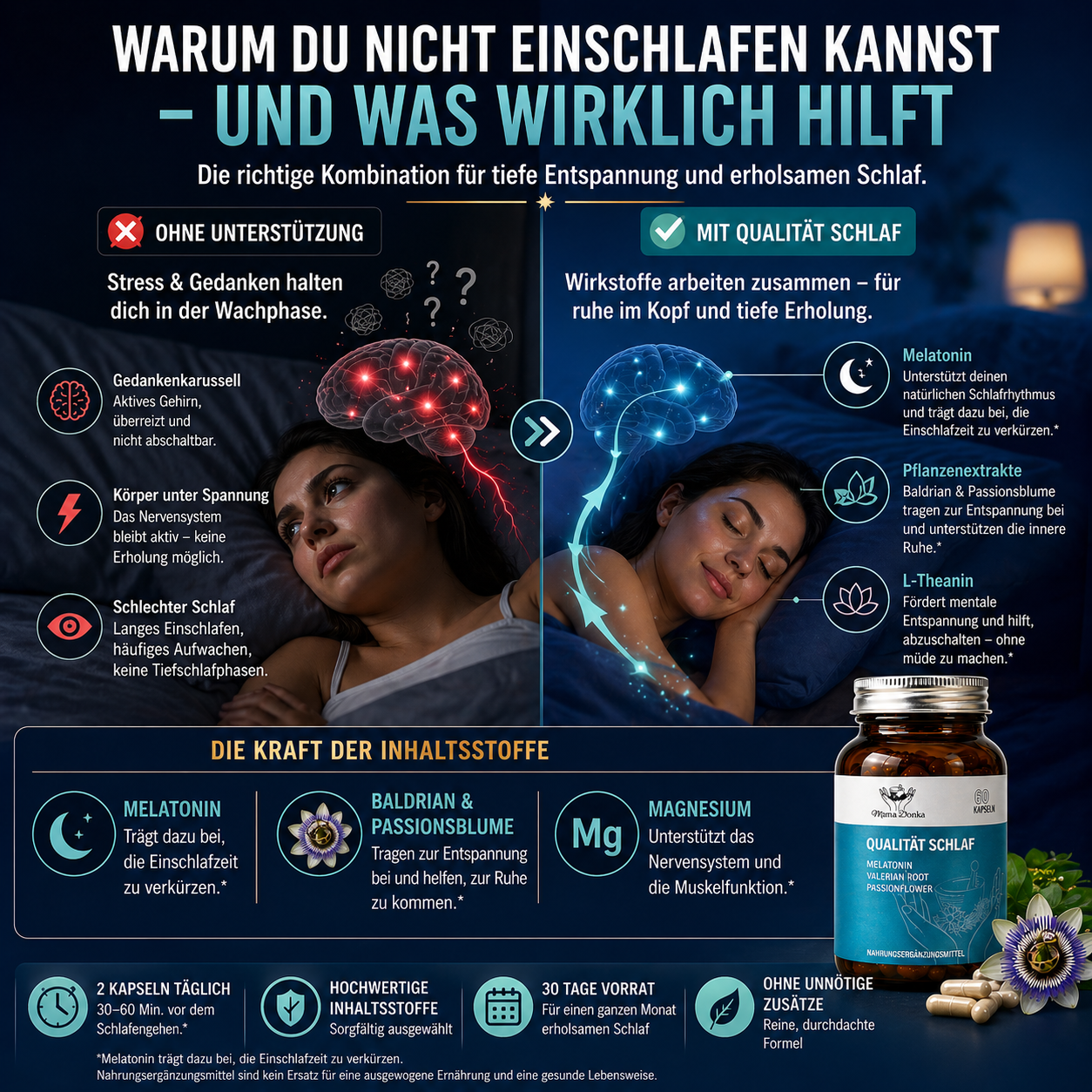 Qualität Schlaf – Melatonin Komplex