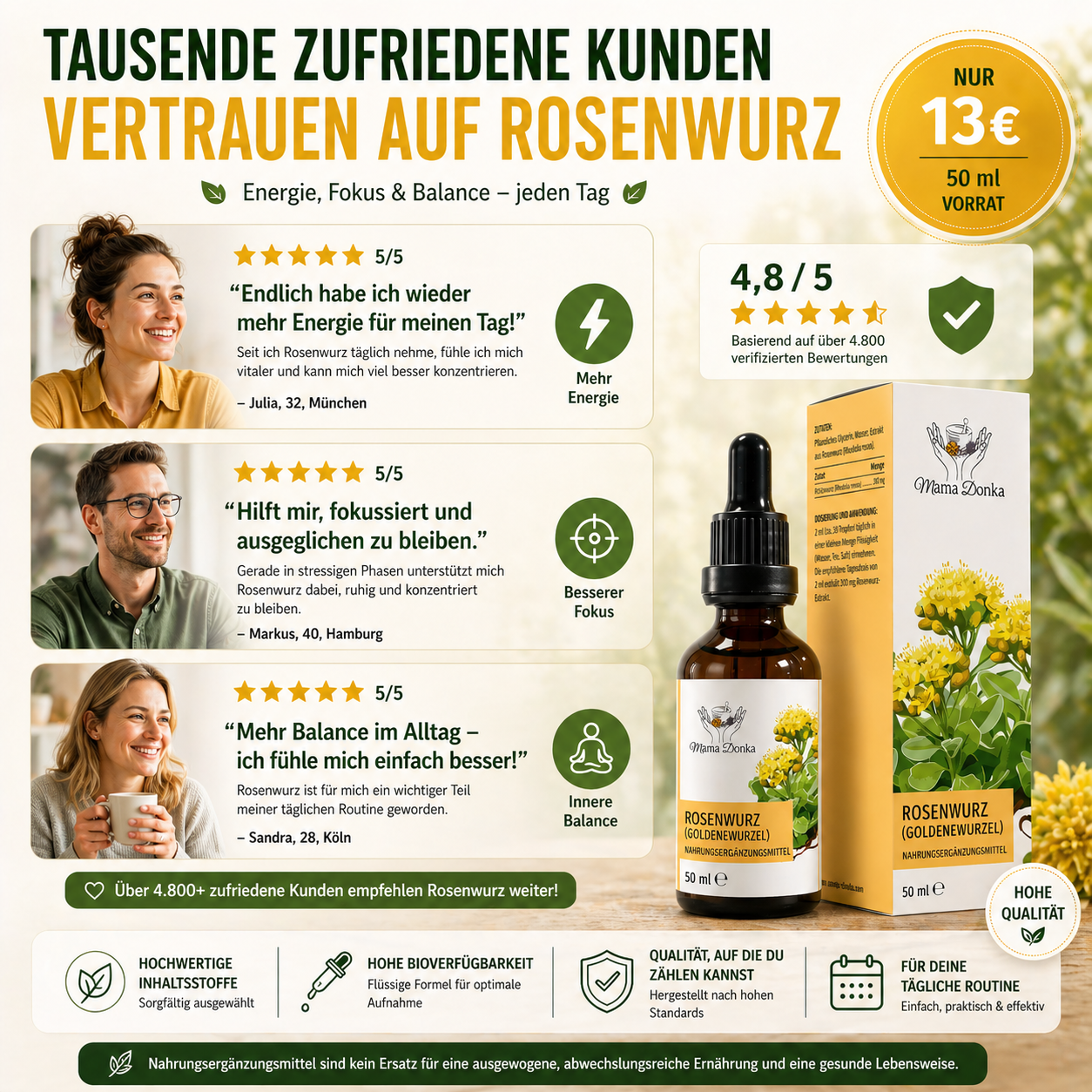 Rosenwurz – Adaptogen Tinktur