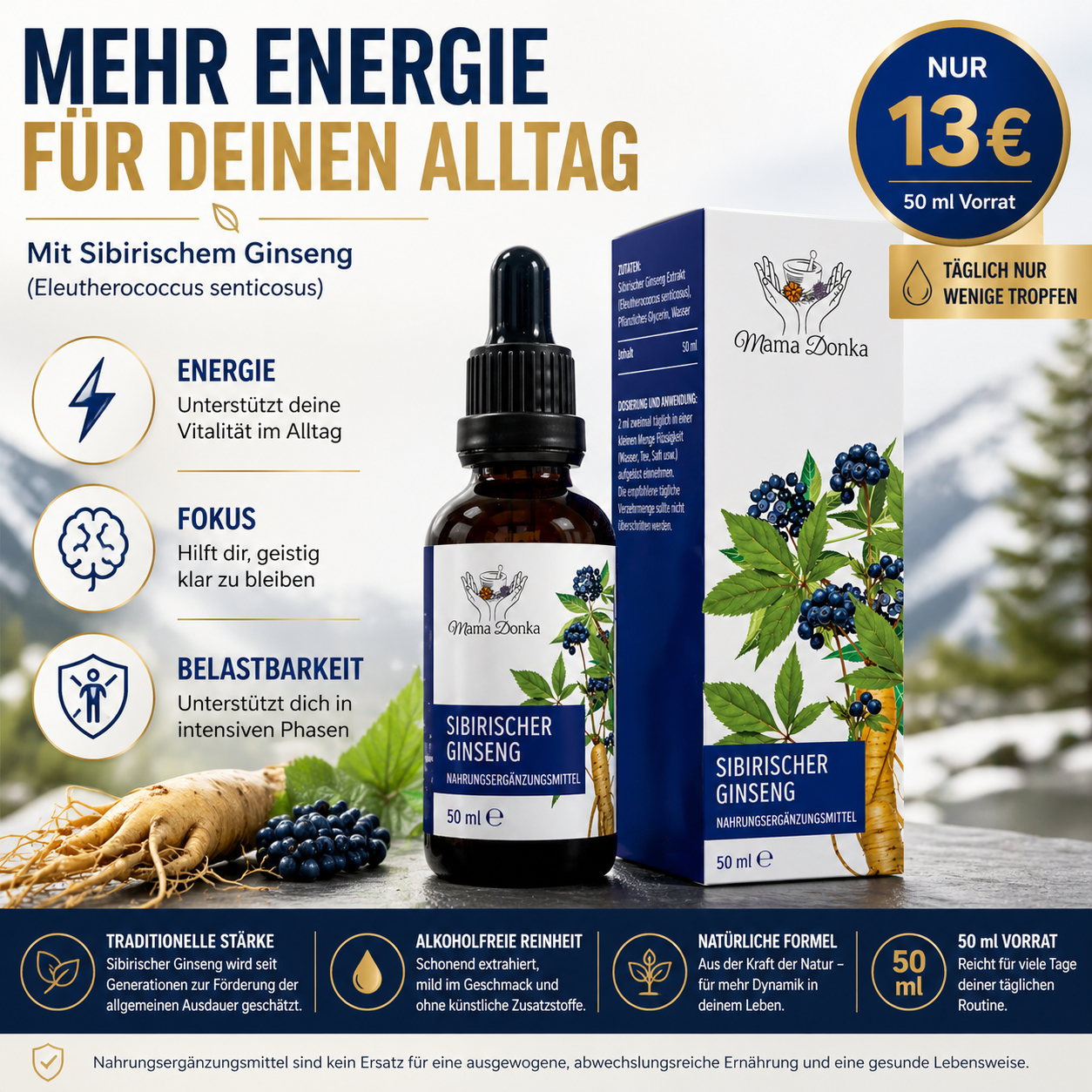 Sibirischer Ginseng – natürlicher Stimulator für Energie, Konzentration und Immunität