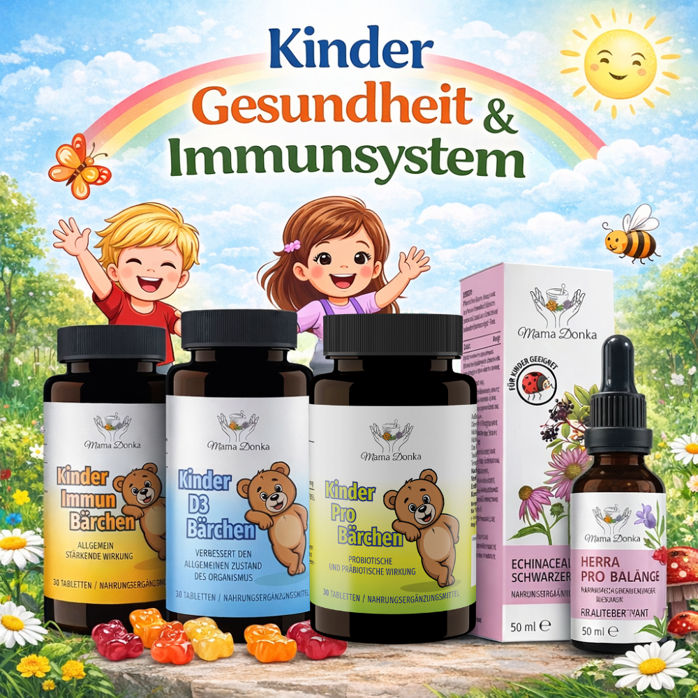 Kinder Gesundheit & Immunsystem Paket – Vitamine, Probiotika und Kräuterextrakte