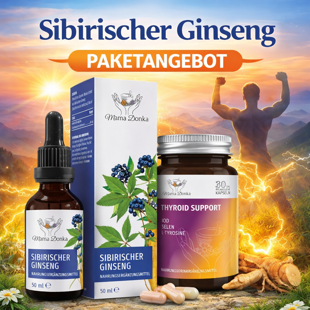 Paket – Sibirischer Ginseng und Schilddrüsenunterstützung – lindert Symptome wie Müdigkeit und Schwäche